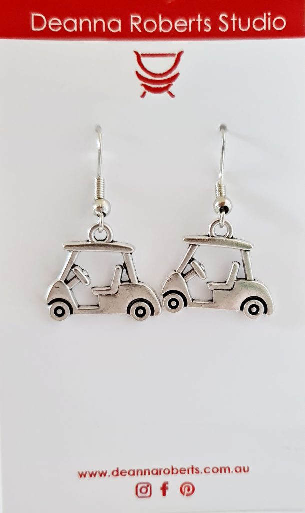 Golf cart earrings - Deanna Roberts Studio