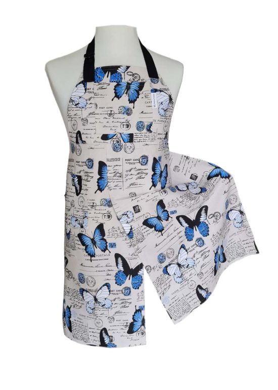 Butterfly Post Split-leg apron 78 x 90 with adjustable neck strap - Deanna Roberts Studio