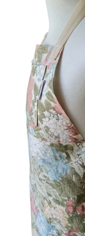 English Garden Split-leg apron 78 x 90 with adjustable neck strap - Deanna Roberts Studio