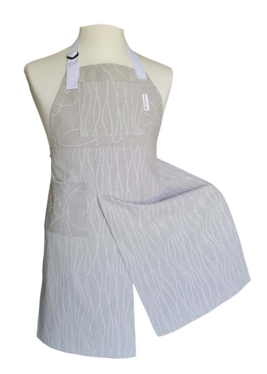 Still Water Split-leg apron 66 x 88 with adjustable neck strap - Deanna Roberts Studio