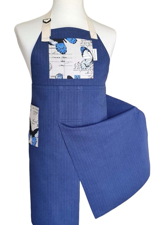 Carte Butterfly Split-leg apron 78 x 90 with adjustable neck strap - Deanna Roberts Studio