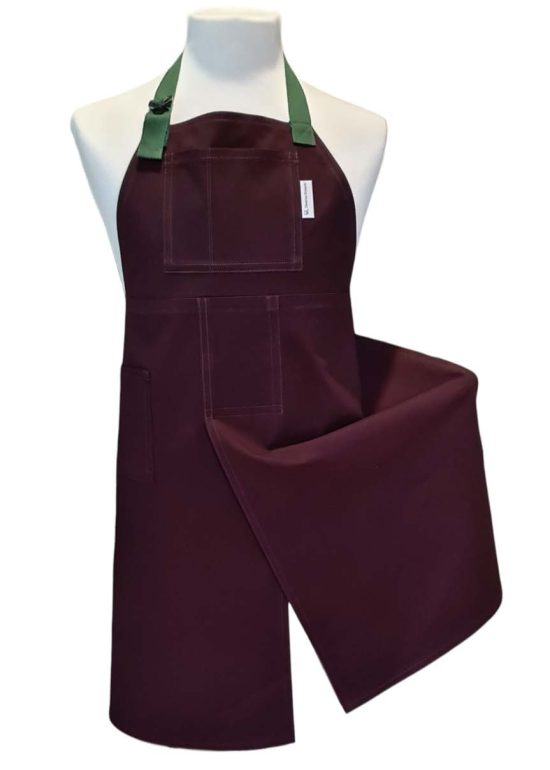 Choc Mint Split-leg apron 75cm x 91cm with adjustable neck strap - Deanna Roberts Studio